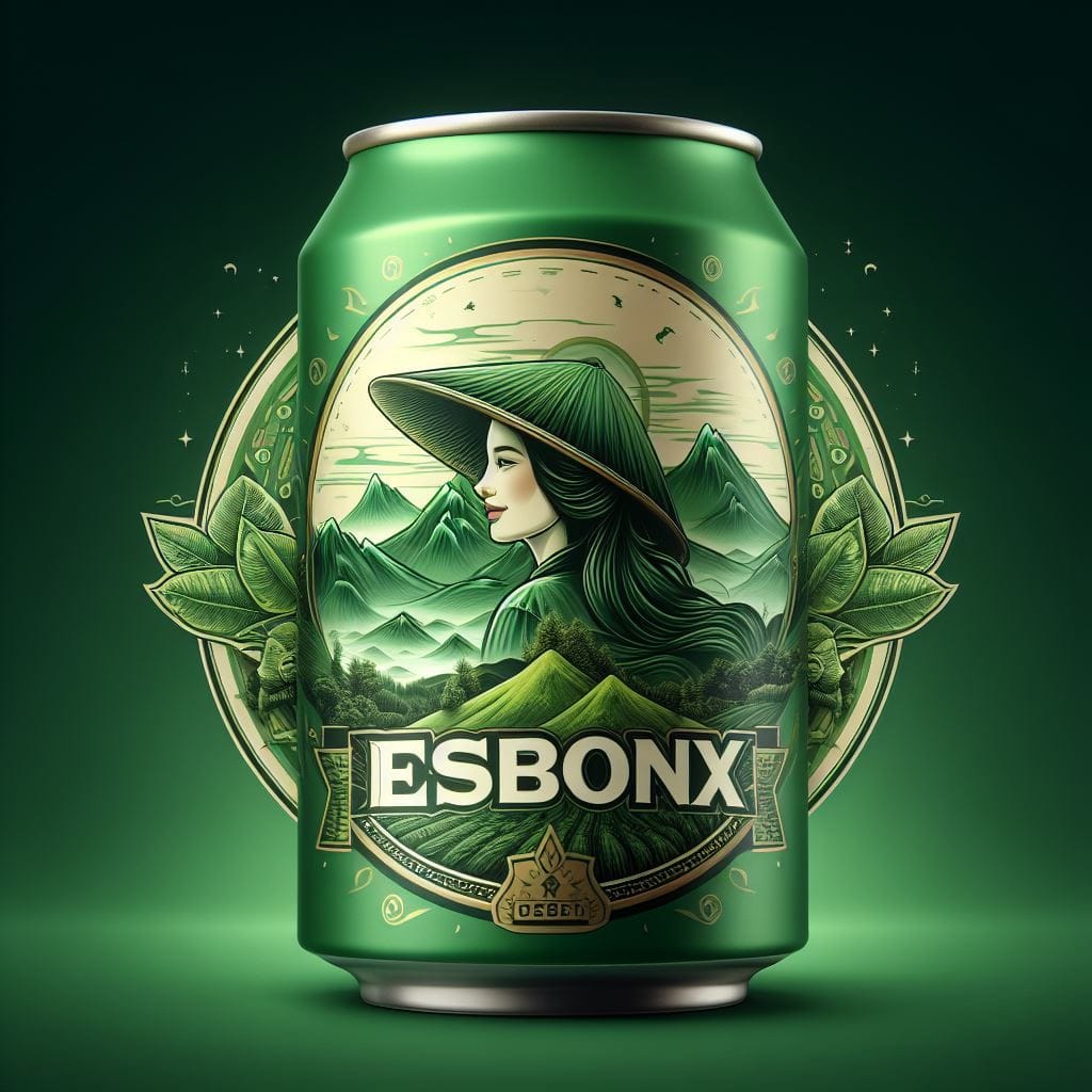 1021. PROMPT:
 Designed a new brand of "es teh" called "Ngebonx", with a green m...