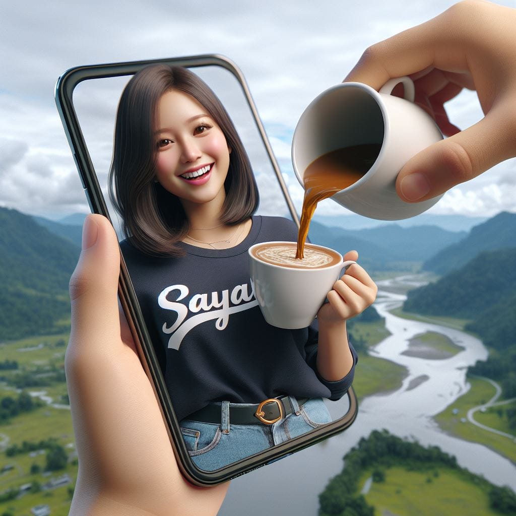 1053. PROMPT:
 Super realistic A3D image of a smiling Malay girl wearing a shirt...