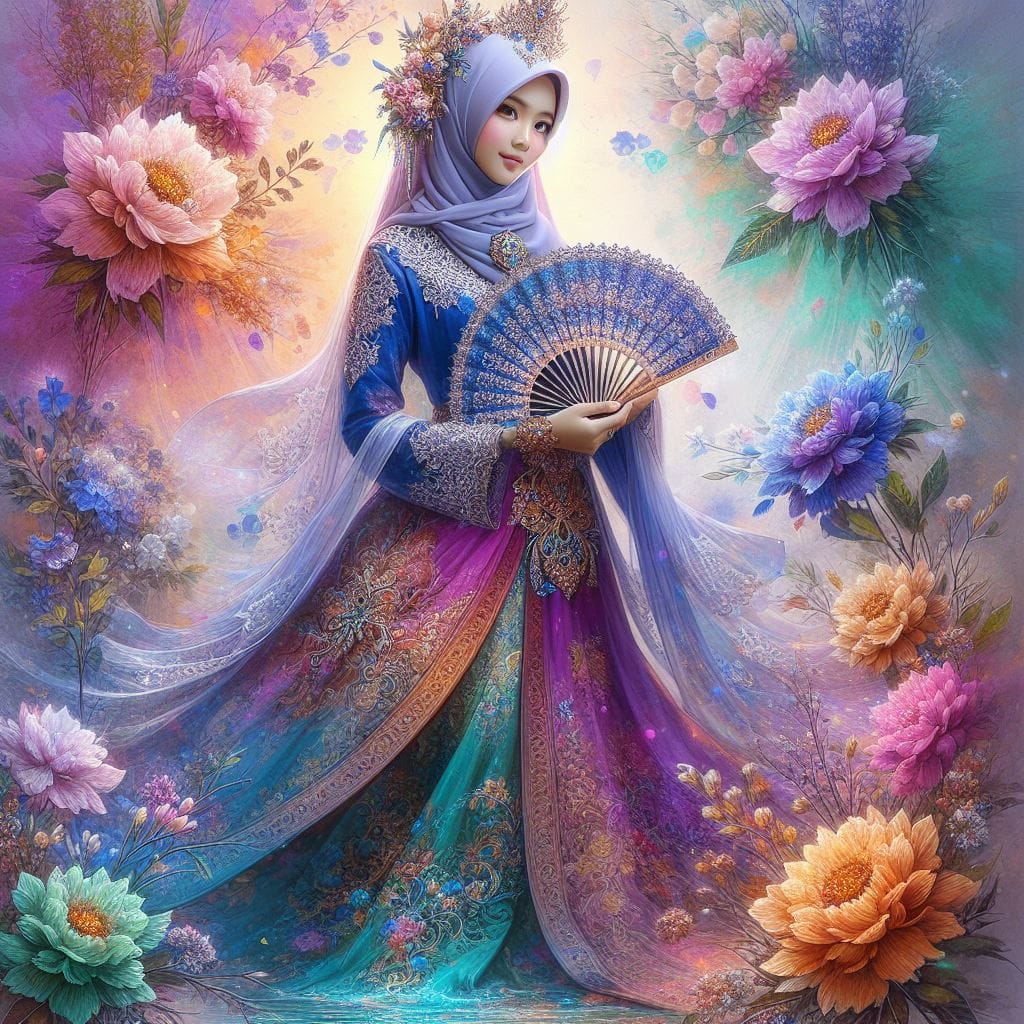 1182. PROMPT:

A Beautiful artistic representation of indonesian young hijab gir...