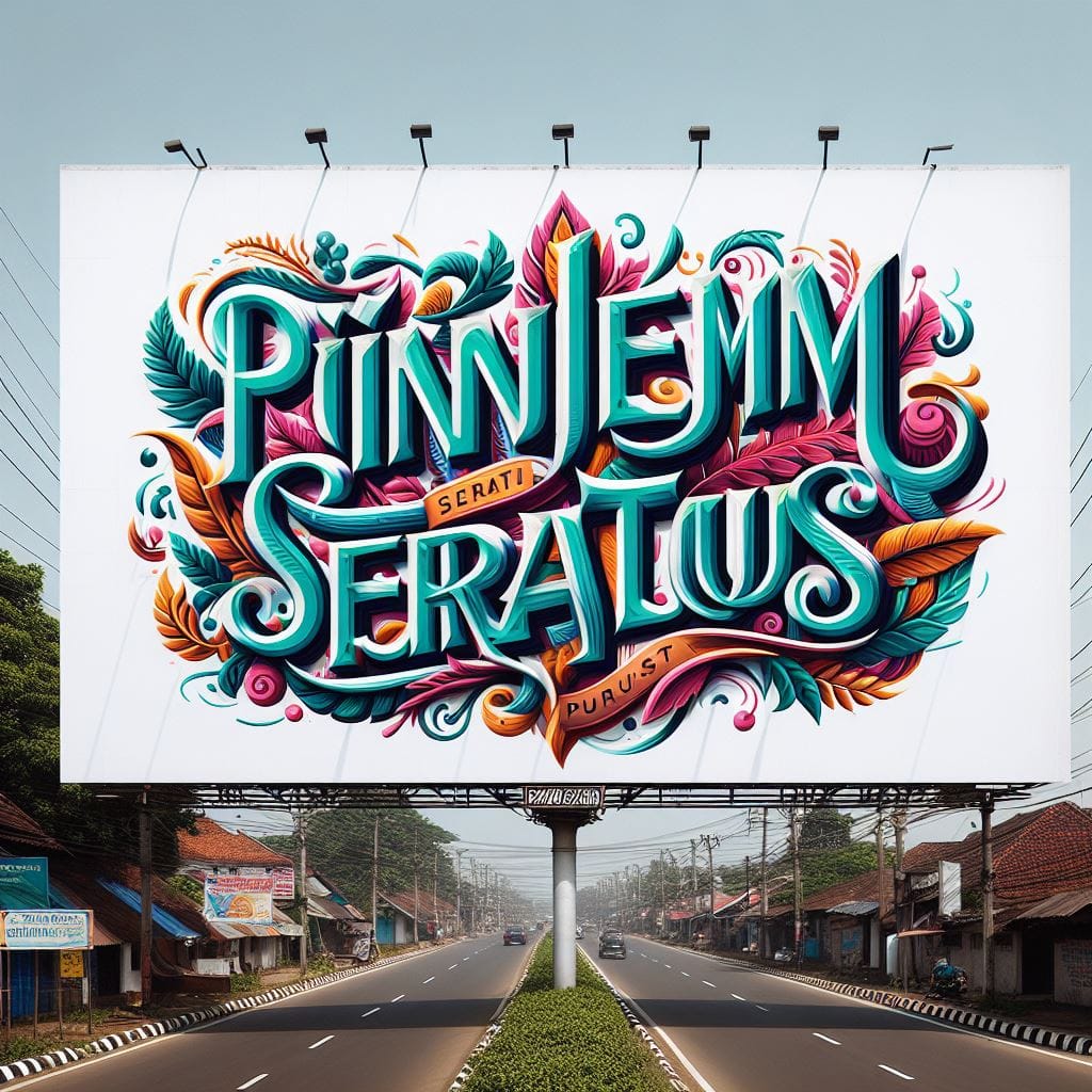 125. PROMPT:
 The art of typographic writing: "PINJEM SERATUS"  Style: typograph...