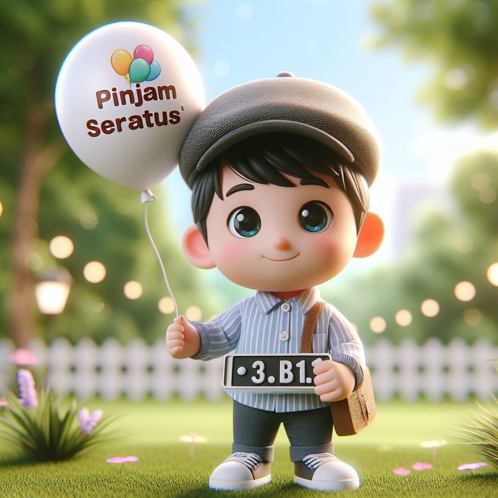 1311. PROMPT:
 A 3D cartoon caricature of a 3-year-old chibi boy playing in a pa...