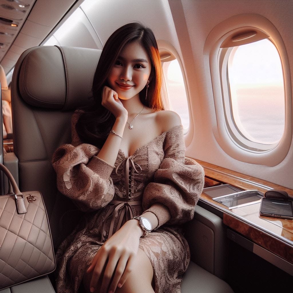 1542. PROMPT:

an Indonesian girl 20yo, luxury dress, luxury bags, luxury watch,…
