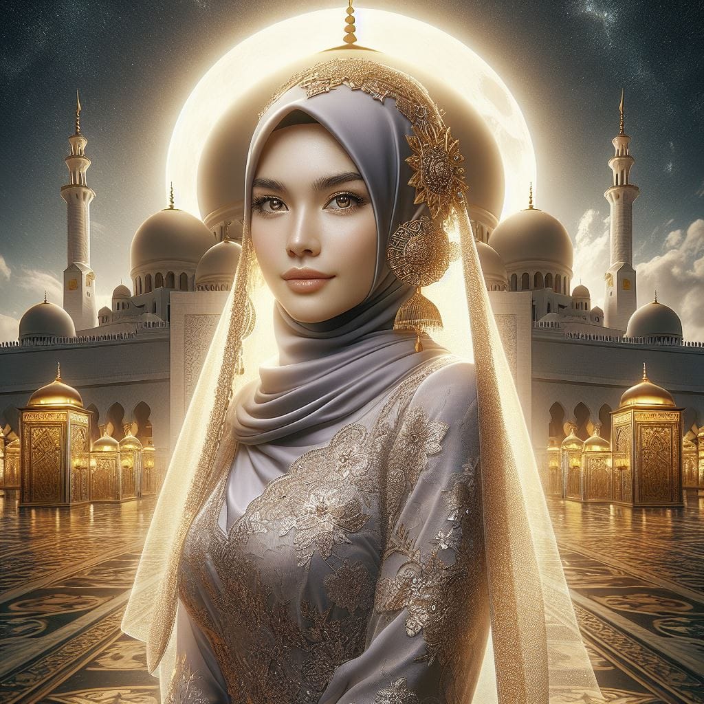 1693. PROMPT:

an indonesian Muslim woman age 20yo,wearing moslem long dress, mo...