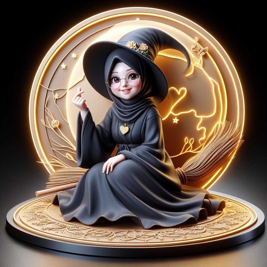 1838. PROMPT:

3d cqricature of a floating witch sitting on a broom, beautiful d...