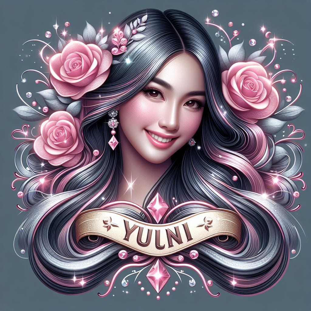 1879. PROMPT:
 Create A beautiful indonesian girl, long hair, smiling, paint pin...