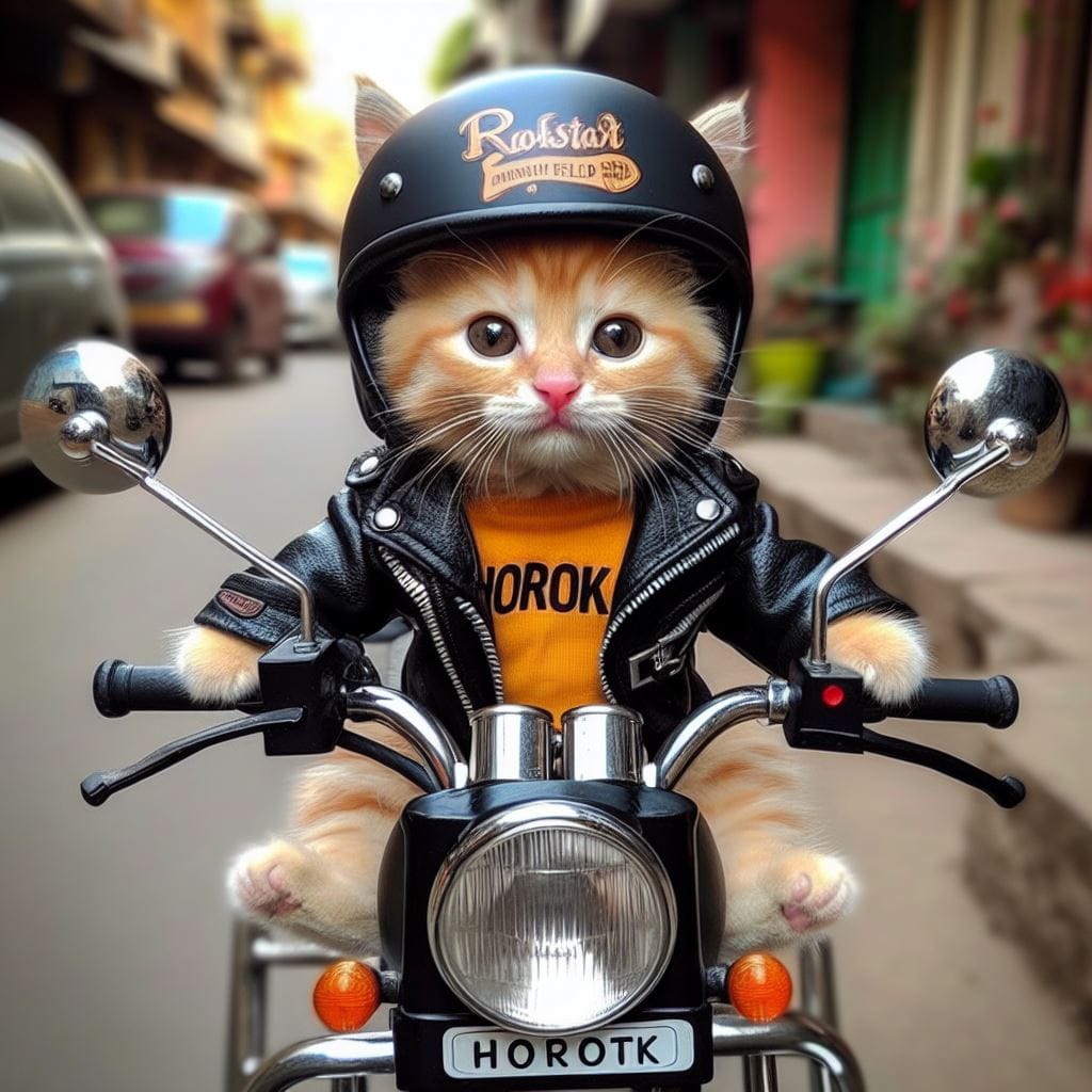 371. PROMPT:
 In a world where cats rule the roads, a pint-sized yellow coloured...