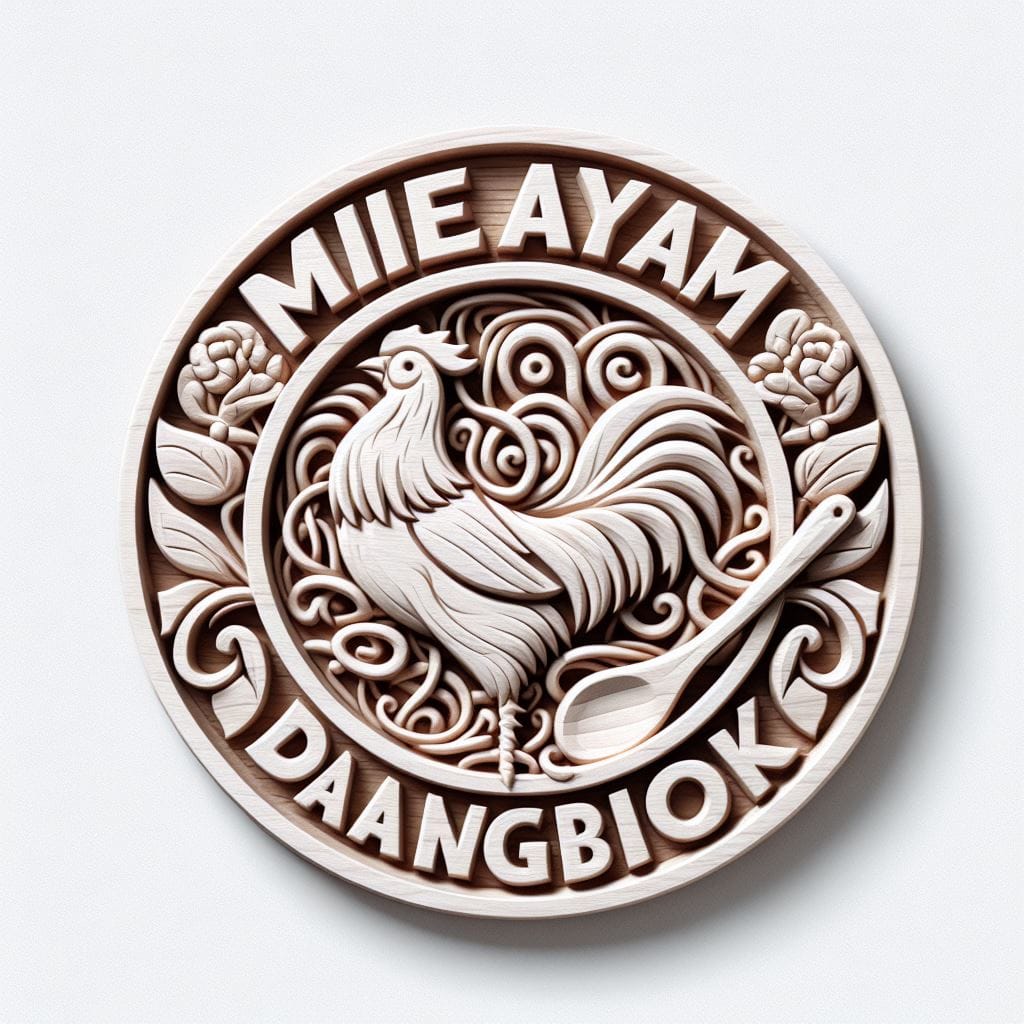 440. PROMPT:
 A Wood Carving. Forming a Logo With (Mie Ayam Di Dalam Mangkok) as...