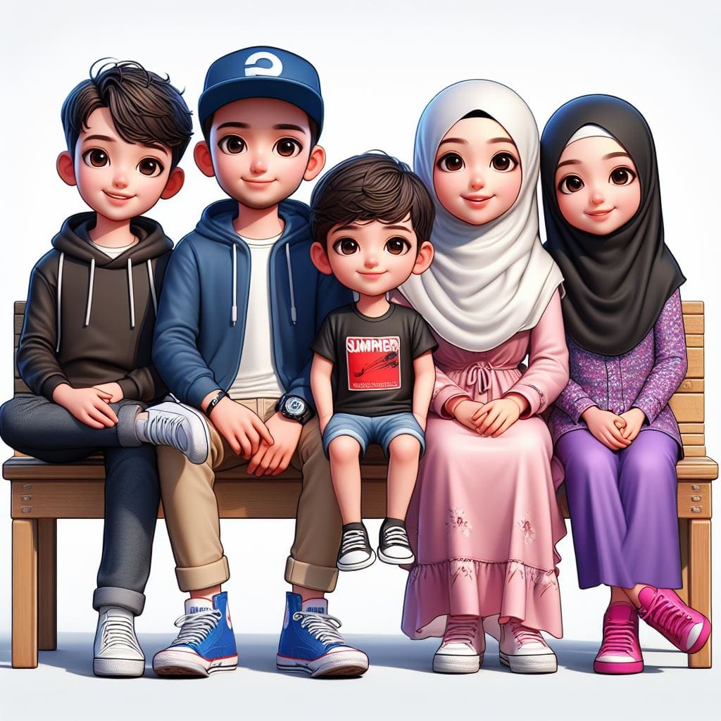 476. PROMPT:

generate an image of 3D muslim family, first caricature of a young...