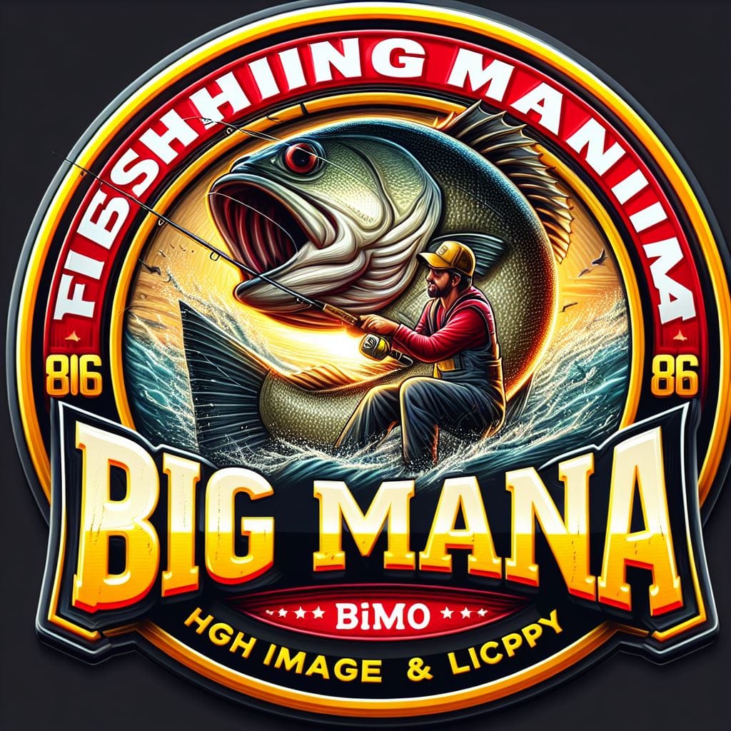 691. PROMPT:
 3D realistis. seorang pria  memancing ikan besar "86" berada didal...