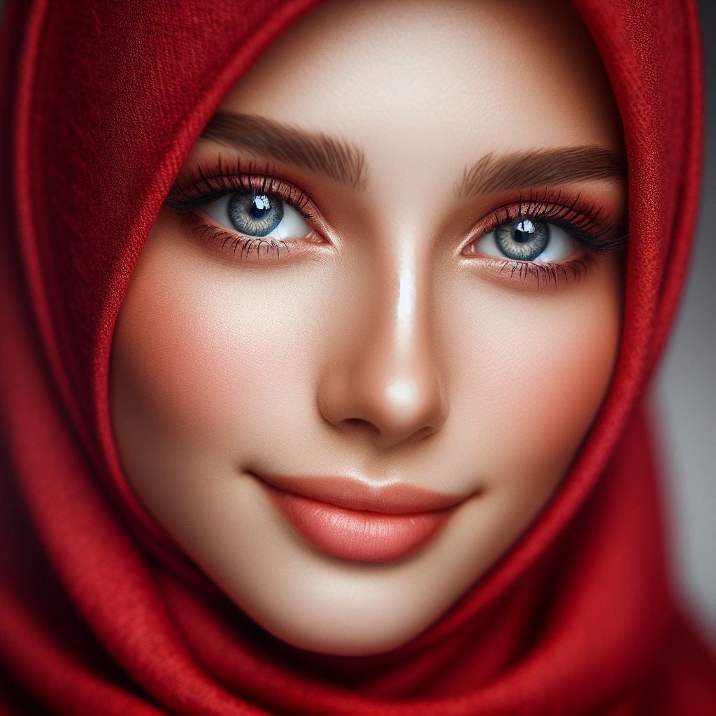851. PROMPT:

portrait of a moslem woman wear a red hijab with a gentle expressi...