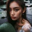 914. PROMPT:
 wanita indonesia, foto portrait, hujan, terkena air, tatapan tajam…