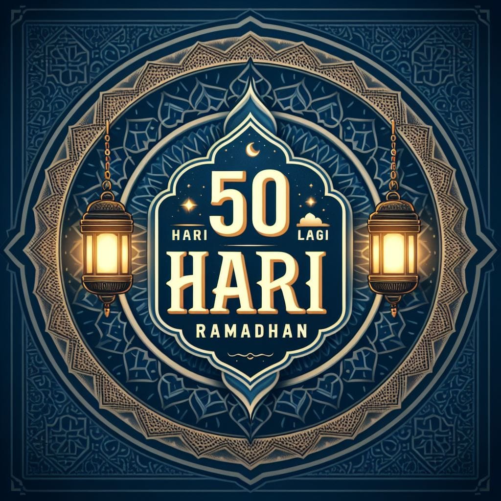 935. PROMPT:

An announcement for the upcoming Ramadhan, featuring a bold '50 HA...