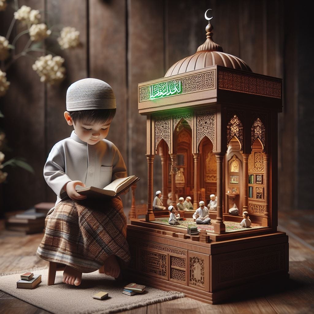 991. PROMPT:

seni 3D. realistis.seorang anak laki laki umur 3 tahun islamic mem...