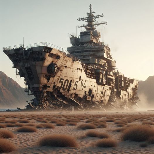 Destroyed war ship...