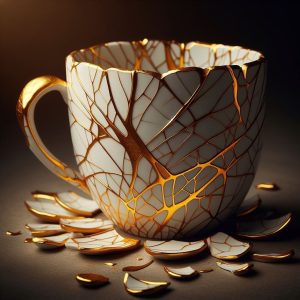 "Repaired A broken coffee cup"