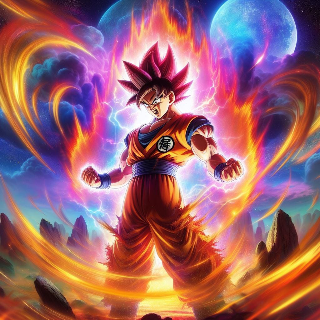 2102. PROMPT:

Goku, the legendary Saiyan warrior from Dragon Ball Super, stands...