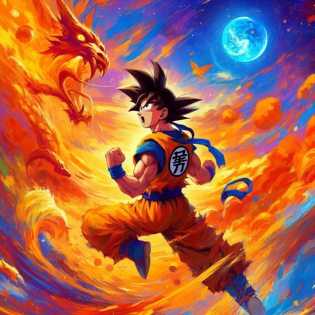 2107. PROMPT:

N&M AI art with - Live Action Goku from Dragon Ball  - 
--."Drago...