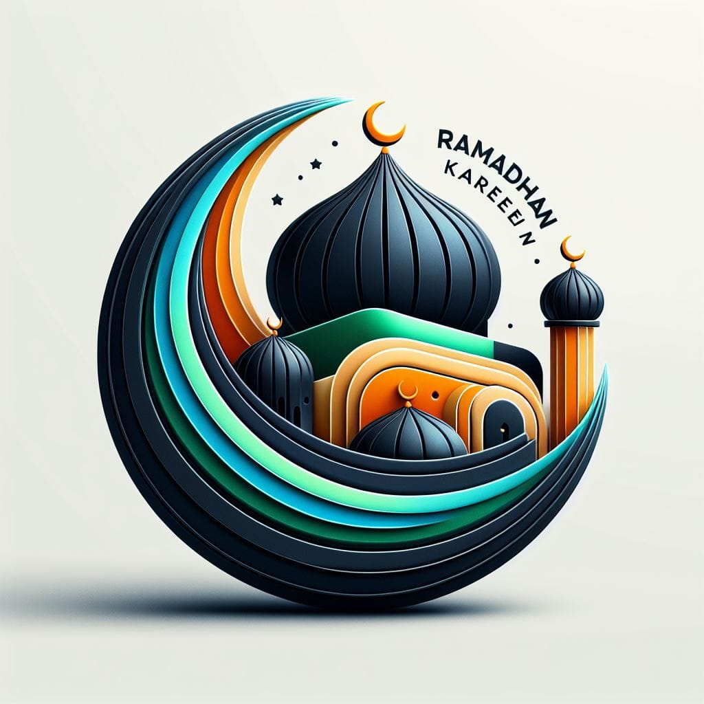 2123. PROMPT:
 A realistic 3D vector logo of a MOSQUE with smooth lines and eleg...