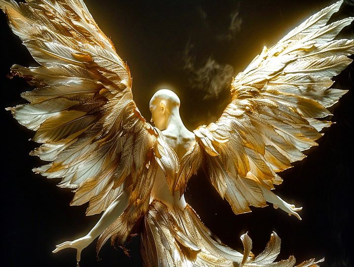 Angel
 by Midjourney prompt :
 gold, ruby and silver angel art by tim flach art ...