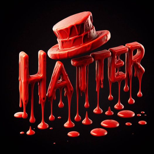 WHO IS HATTER ??
 Prompt: 3D text "HATTER" blood font created from melted red li...
