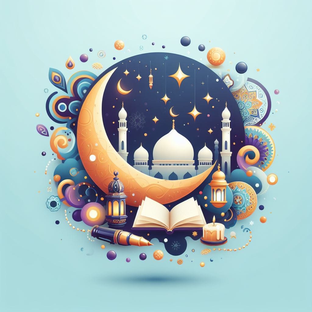 create a cool and beautiful Eid al-Fitr background