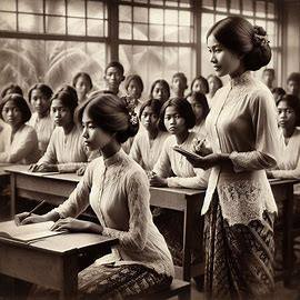 In commemoration of Indonesian Kartini Day, prompt :
 an Indonesian woman wearin...