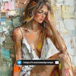 PALETTE KNIFE STYLE   PROMPT: Loose palette knife abstract figure study, beauti...