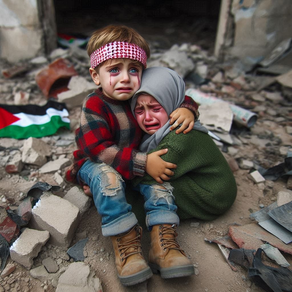 Anak anak Palestina yang menderita, hidupnya penuh dengan kesedihan dan kepediha...