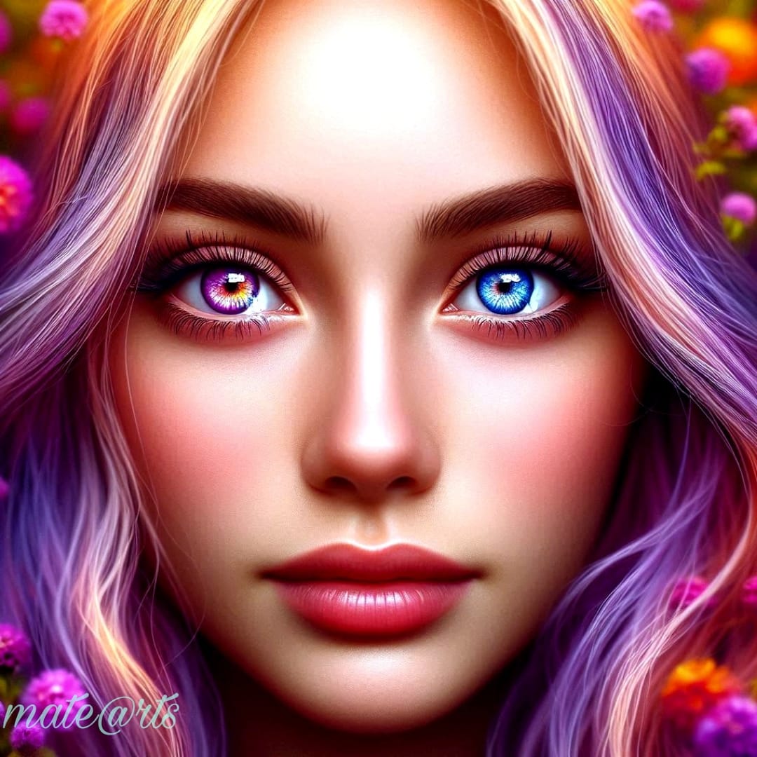 Prompt:
 the most beautiful eyes in the world with two different cornea colors, ...