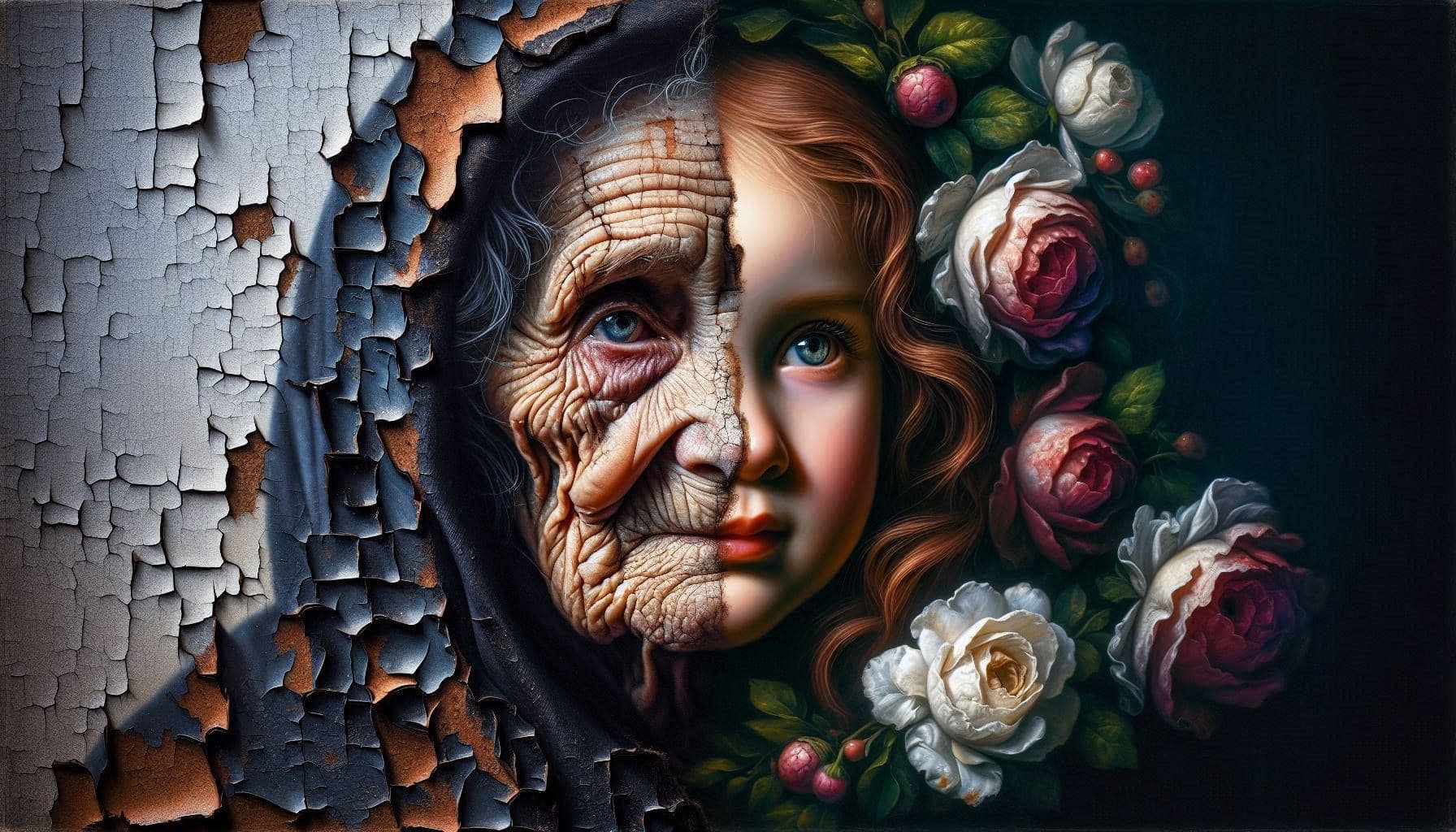 “The Passage of Time”

Hyperrealistic Renaissance painting. Ultradetailed macro ...