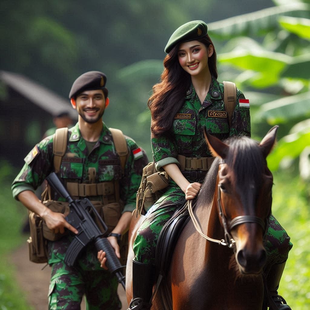 Tentara
Prompt:
a pair of Indonesian soldiers, a beautiful Indonesian girl with ...