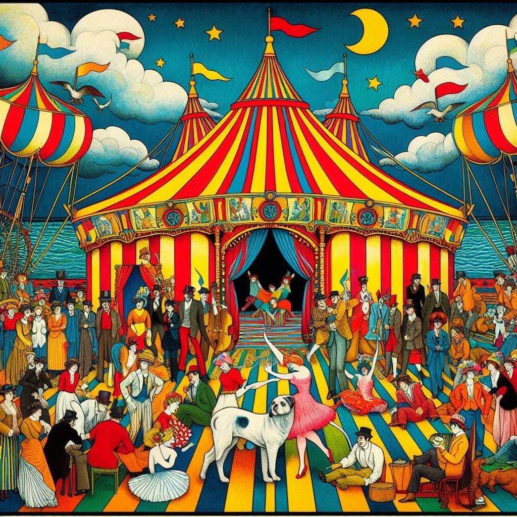 The Circus.  In the style of Toulouse- Lautrec