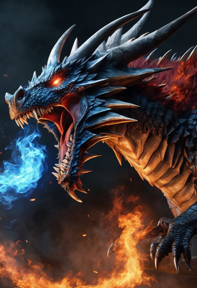 Dragon
Prompt :
masterpiece, best quality, blue fire, no humans, open mouth, win...