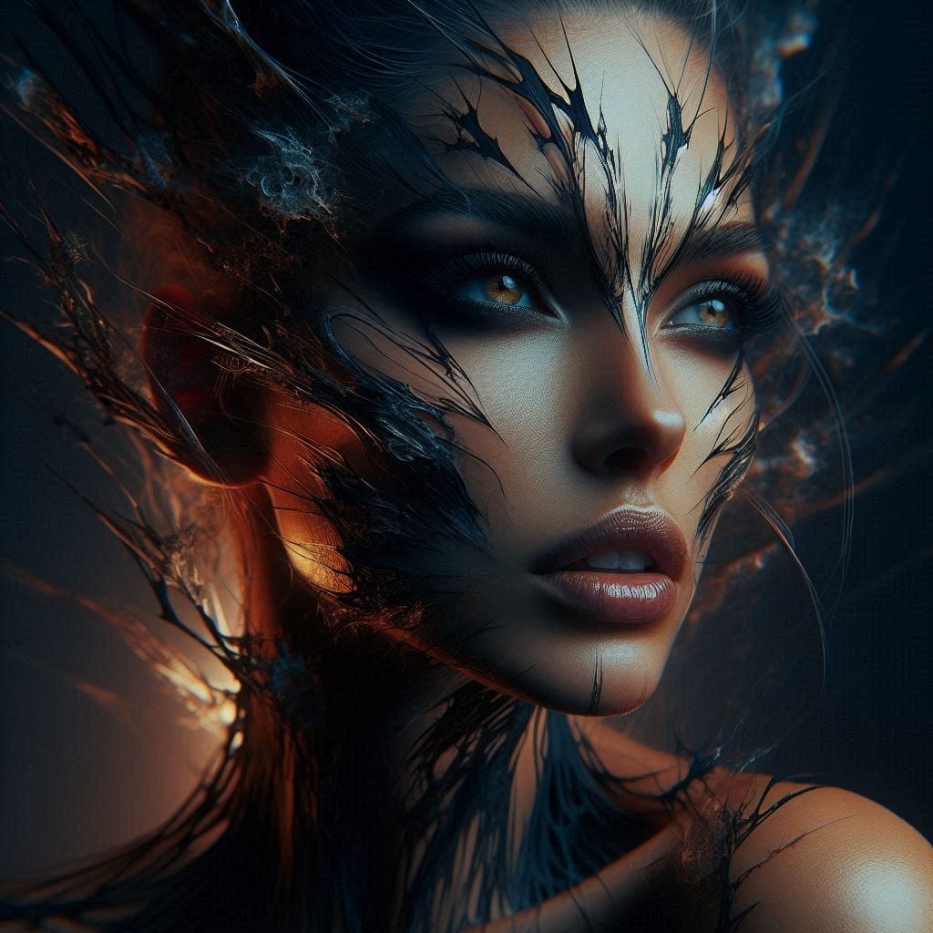 Promt :

The world's most beautiful woman, triple exposure effect, (((Masterpiec...