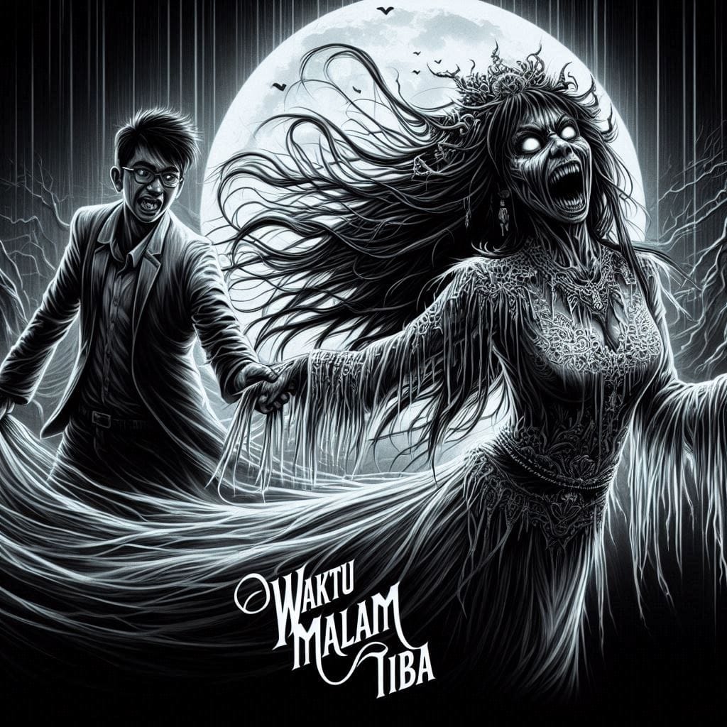 Ijin malam nya min  

Prompt 

Dramatic HD illustration art showing a scary woma...