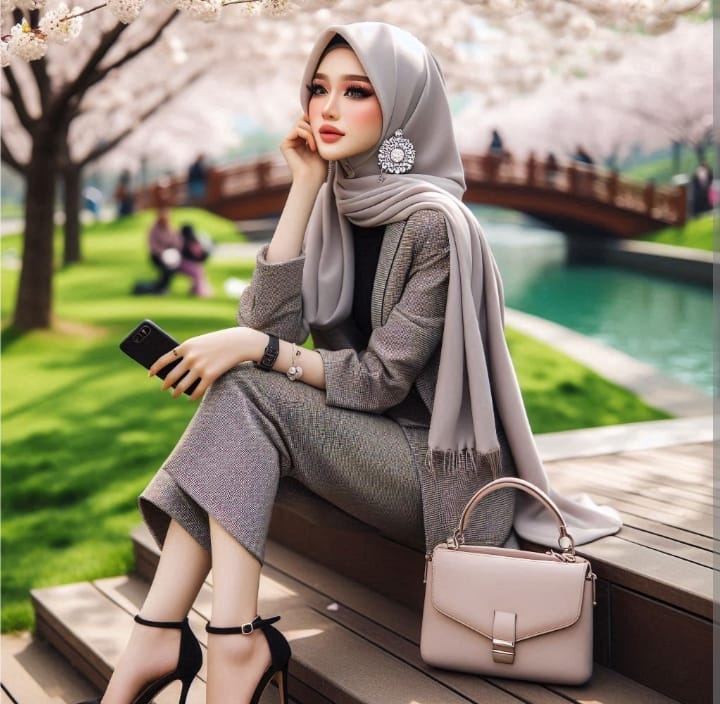 Prompt 
 Indonesian race woman, with a stunningly beautiful face, wearing trendy...