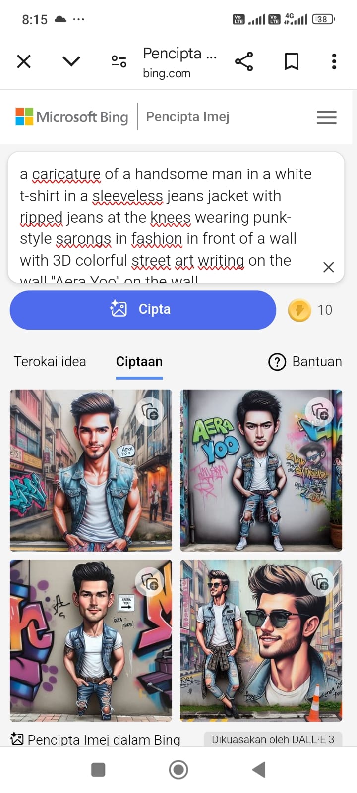 Hampir kan.. tiru dari gambar dia.. a caricature of a handsome man in a white t-...