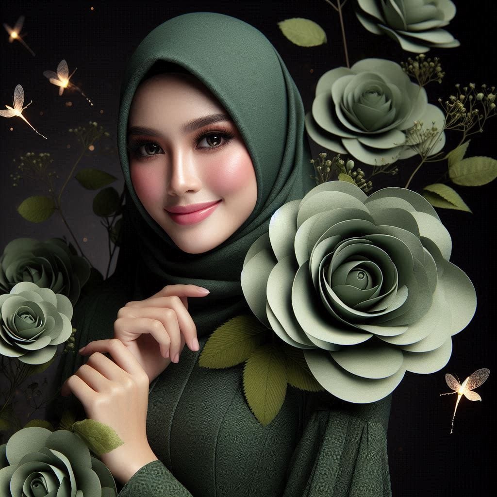 Prompt sederhana 
 a woman with a beautiful face, Indonesian Asian race, wearing...