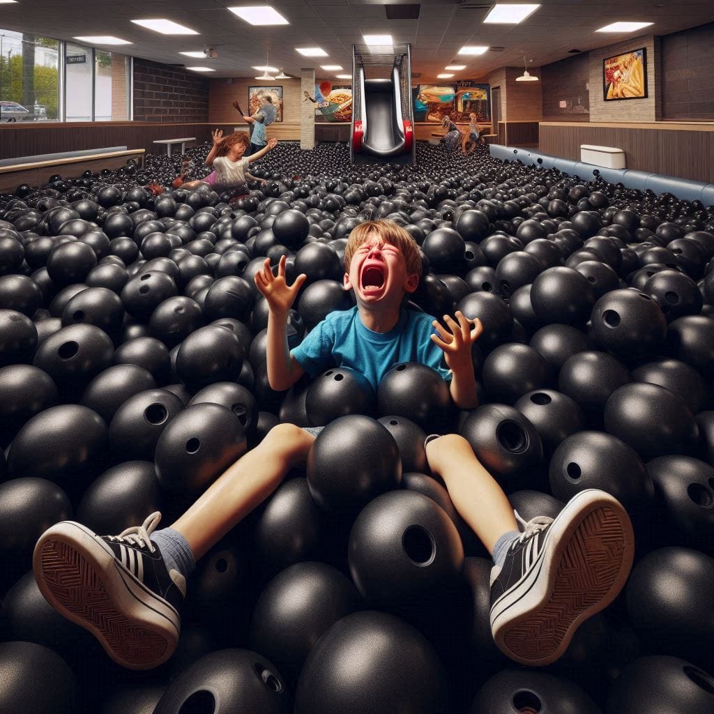 Who’s ready to see my ball pits? Doesn’t matter. I’m showing you anyway. I have …