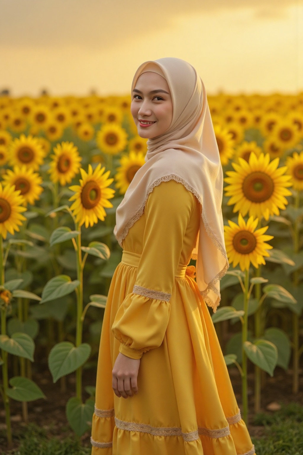 melody jkt48

Realistic image of a woman with Hijab, adorned in a vibrant sunflo...