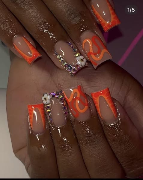 orange duck nail inspo pt 2 nailinspo foryourpage - Image 2