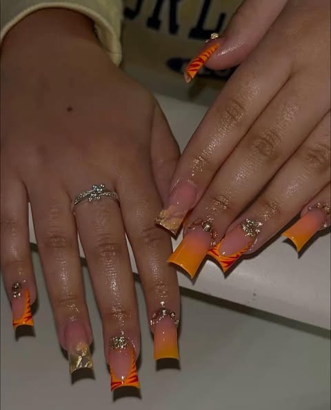 orange duck nail inspo pt 2 nailinspo foryourpage - Image 3