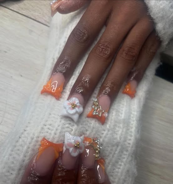orange duck nail inspo pt 2 nailinspo foryourpage - Image 4