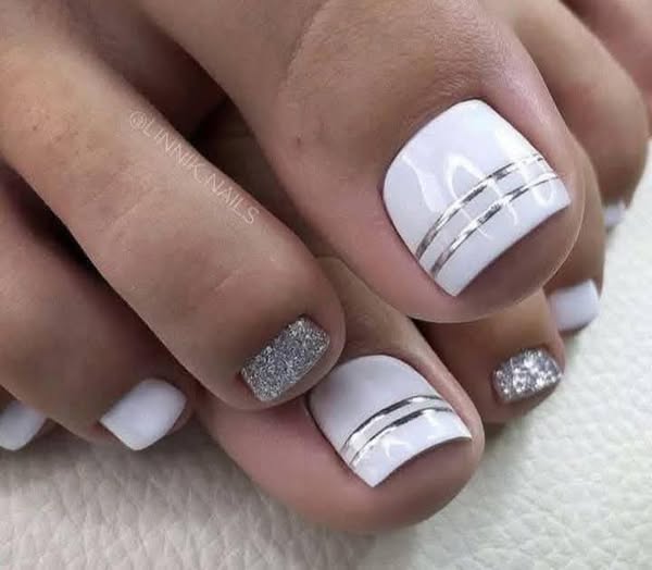 Chic Pastel and Glitter Nail and Toe Art - Image 4