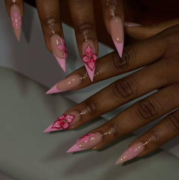 Exquisite Long Stiletto Nail Art Designs in Soft - Image 4