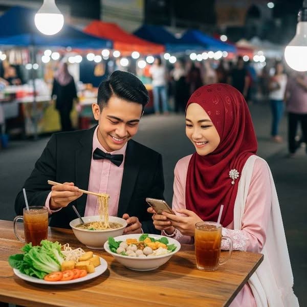 Vibrant Night Market Scene in AI Art - Image 3